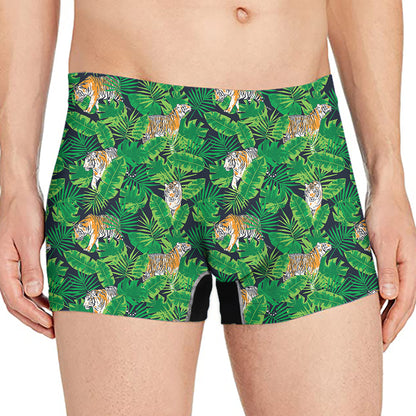 Tropical Tiger Pattern Print Men's Boxer Briefs