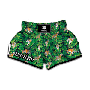 Tropical Tiger Pattern Print Muay Thai Boxing Shorts