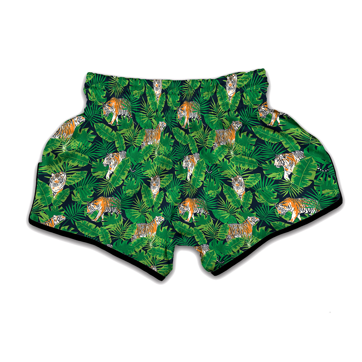 Tropical Tiger Pattern Print Muay Thai Boxing Shorts