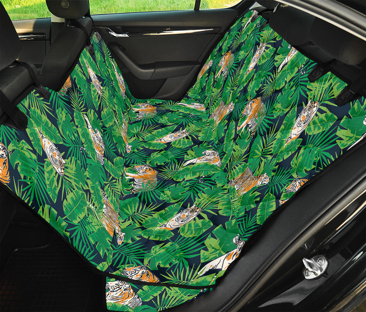 Tropical Tiger Pattern Print Pet Car Back Seat Cover