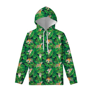 Tropical Tiger Pattern Print Pullover Hoodie