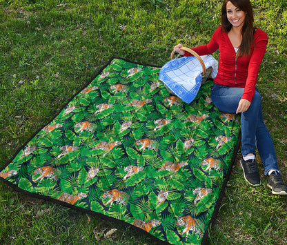 Tropical Tiger Pattern Print Quilt