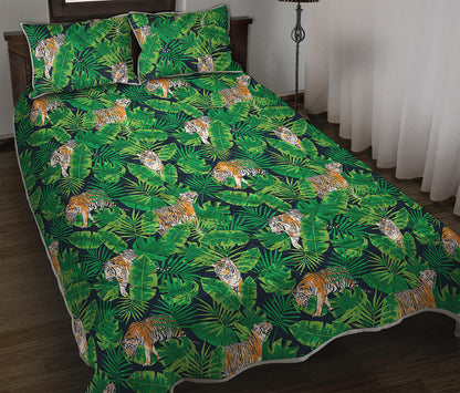 Tropical Tiger Pattern Print Quilt Bed Set