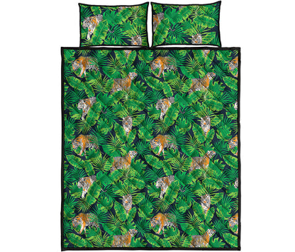 Tropical Tiger Pattern Print Quilt Bed Set
