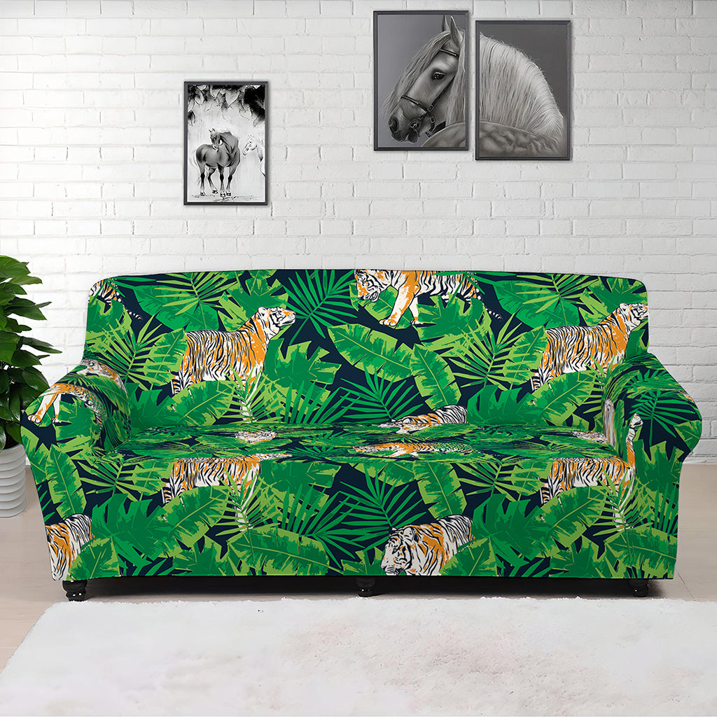 Tropical Tiger Pattern Print Sofa Cover