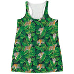 Tropical Tiger Pattern Print Women's Racerback Tank Top