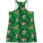 Tropical Tiger Pattern Print Women's Racerback Tank Top