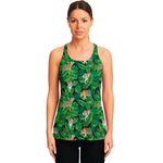 Tropical Tiger Pattern Print Women's Racerback Tank Top