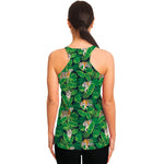 Tropical Tiger Pattern Print Women's Racerback Tank Top