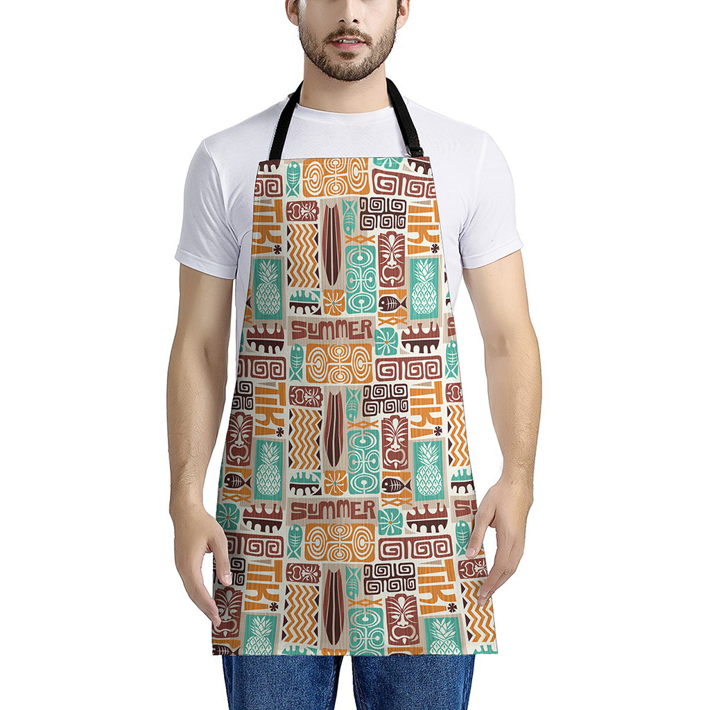 Tropical Tiki Pattern Print Apron