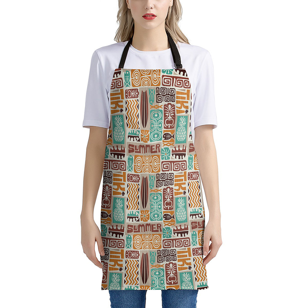 Tropical Tiki Pattern Print Apron