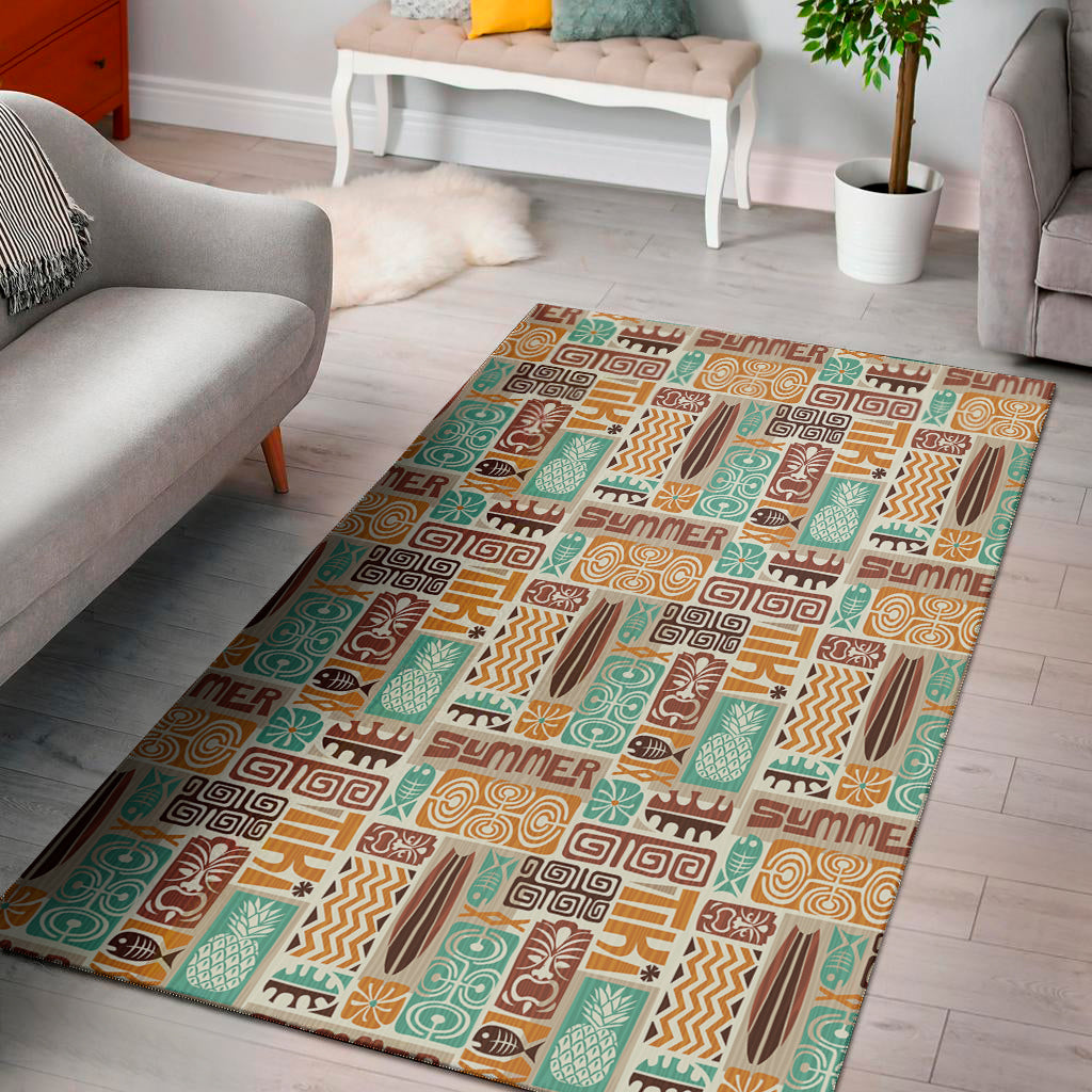 Tropical Tiki Pattern Print Area Rug