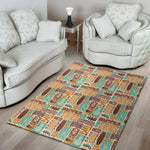 Tropical Tiki Pattern Print Area Rug