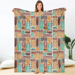 Tropical Tiki Pattern Print Blanket