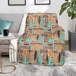 Tropical Tiki Pattern Print Blanket