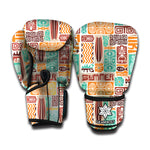Tropical Tiki Pattern Print Boxing Gloves