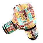 Tropical Tiki Pattern Print Boxing Gloves