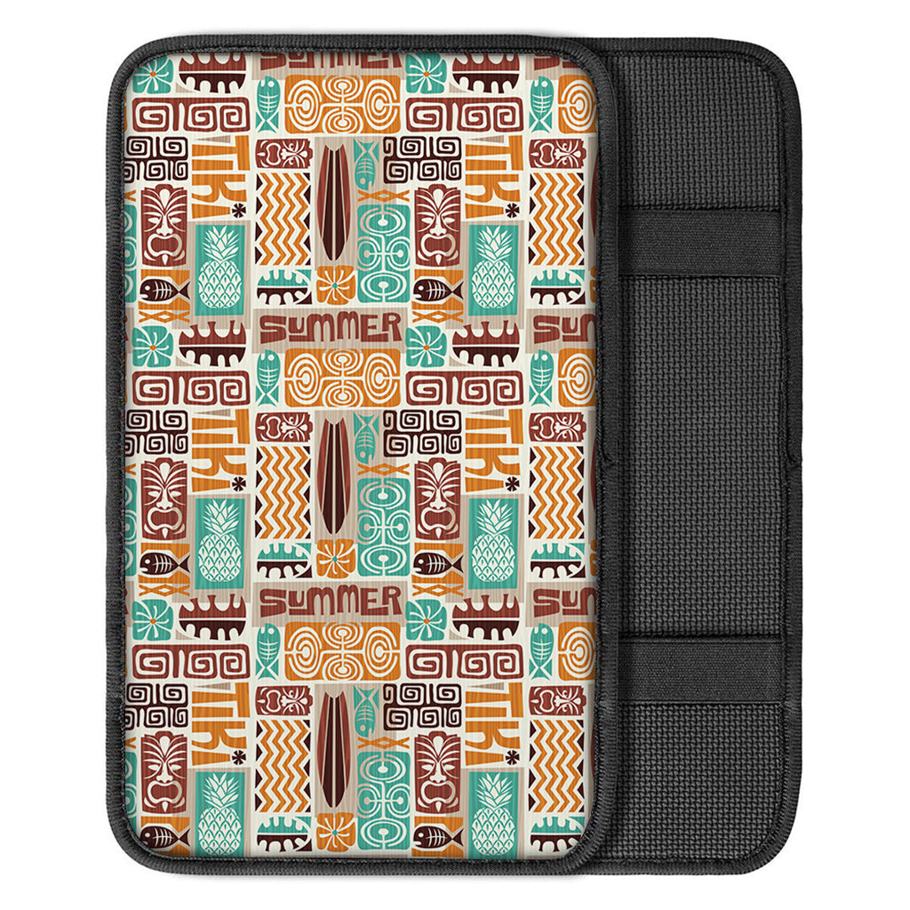 Tropical Tiki Pattern Print Car Center Console Cover
