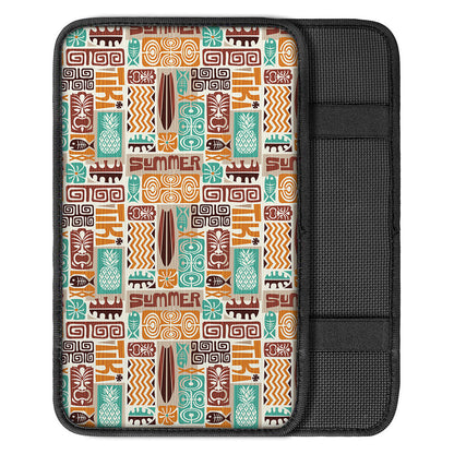 Tropical Tiki Pattern Print Car Center Console Cover
