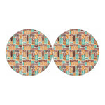 Tropical Tiki Pattern Print Car Coasters