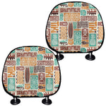 Tropical Tiki Pattern Print Car Headrest Covers