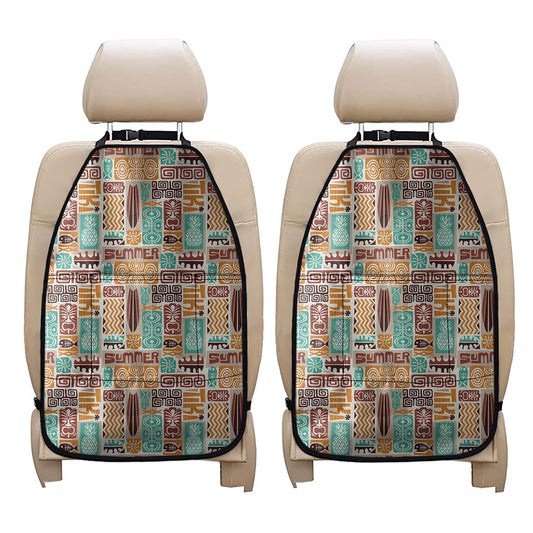 Tropical Tiki Pattern Print Car Seat Organizers