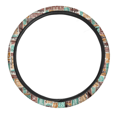 Tropical Tiki Pattern Print Car Steering Wheel Cover