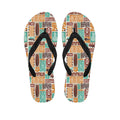 Tropical Tiki Pattern Print Flip Flops