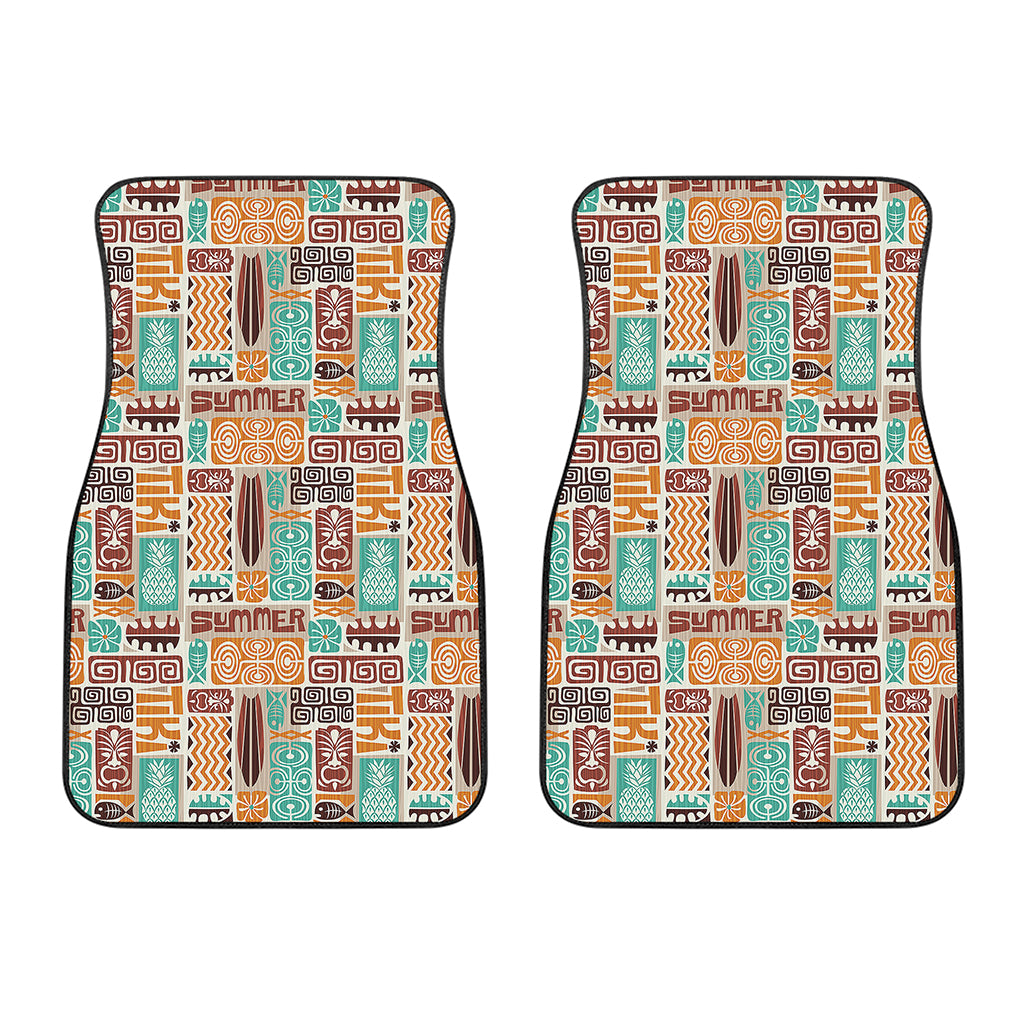 Tropical Tiki Pattern Print Front Car Floor Mats