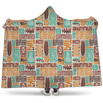 Tropical Tiki Pattern Print Hooded Blanket