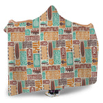 Tropical Tiki Pattern Print Hooded Blanket