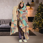 Tropical Tiki Pattern Print Hooded Blanket