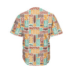 Tropical Tiki Pattern Print Men's Baseball Jersey