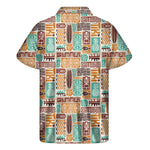 Tropical Tiki Pattern Print Men's Short Sleeve Shirt