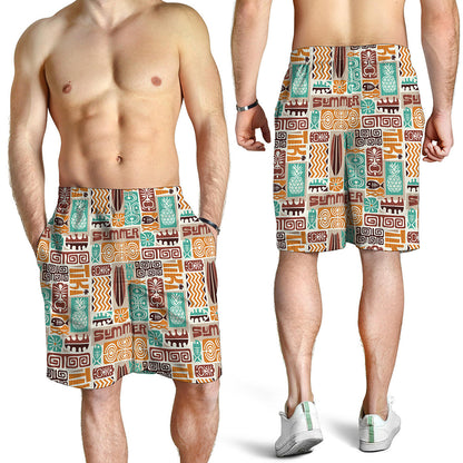 Tropical Tiki Pattern Print Men's Shorts