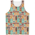 Tropical Tiki Pattern Print Men's Tank Top