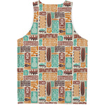 Tropical Tiki Pattern Print Men's Tank Top