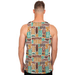 Tropical Tiki Pattern Print Men's Tank Top