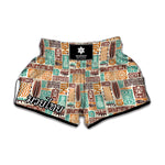 Tropical Tiki Pattern Print Muay Thai Boxing Shorts