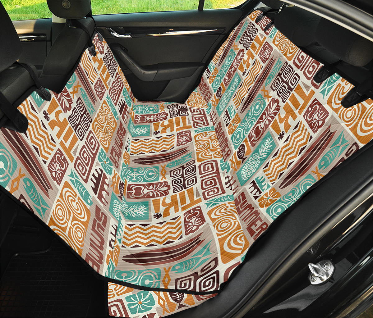 Tropical Tiki Pattern Print Pet Car Back Seat Cover