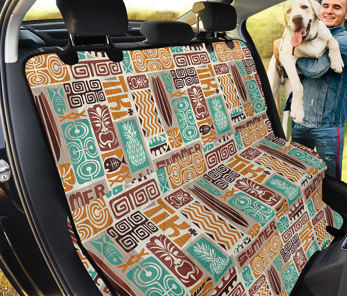 Tropical Tiki Pattern Print Pet Car Back Seat Cover