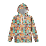Tropical Tiki Pattern Print Pullover Hoodie