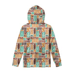 Tropical Tiki Pattern Print Pullover Hoodie