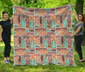 Tropical Tiki Pattern Print Quilt