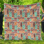 Tropical Tiki Pattern Print Quilt
