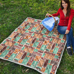 Tropical Tiki Pattern Print Quilt