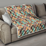 Tropical Tiki Pattern Print Quilt