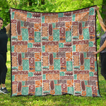 Tropical Tiki Pattern Print Quilt