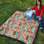 Tropical Tiki Pattern Print Quilt