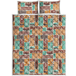 Tropical Tiki Pattern Print Quilt Bed Set